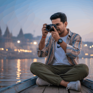 Young Photographer on Boat